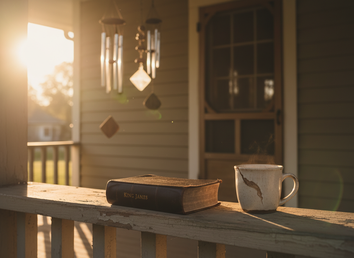 KJV Bible and coffee in warm morning light symbolizing peace without a response